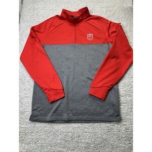 Nike Gold World Golf Hall Of Fame 1/4 Zip‎ Pullover Red Gray Size Large Logo